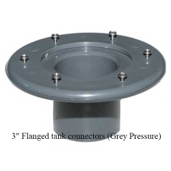 3" flanged tank connectors (grey pressure)